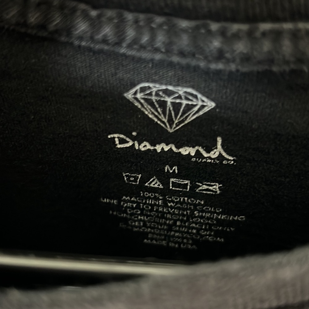 Diamond Supply Co T-Shirt Big Logo Spellout Medium Black - Picture 4 of 5